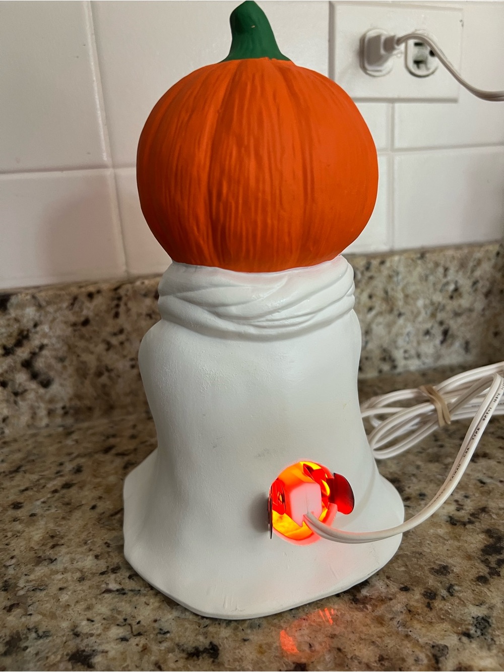 Vintage Halloween Ghost Lamp With Pumpkin Head - Picture 9 of 15